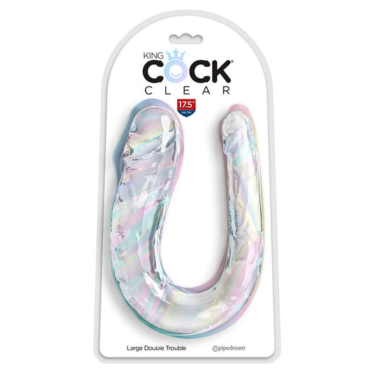 KING COCK - DOUBLE TROUBLE DOUBLE DILDO 44 CM CLEAR - My naughty haven #