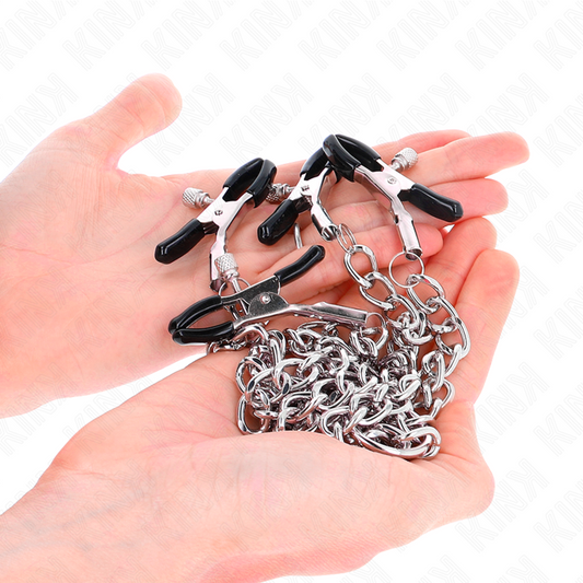 KINK - 4 CHAIN NIPPLE CLAMPS 32 CM WITH LITTLE CHAINS 14 CM - My naughty haven #