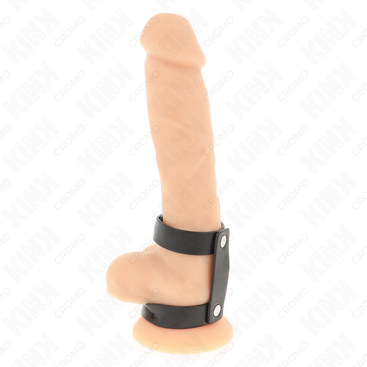 KINK - ADJUSTABLE DOUBLE LEATHER PENIS RING - My naughty haven #