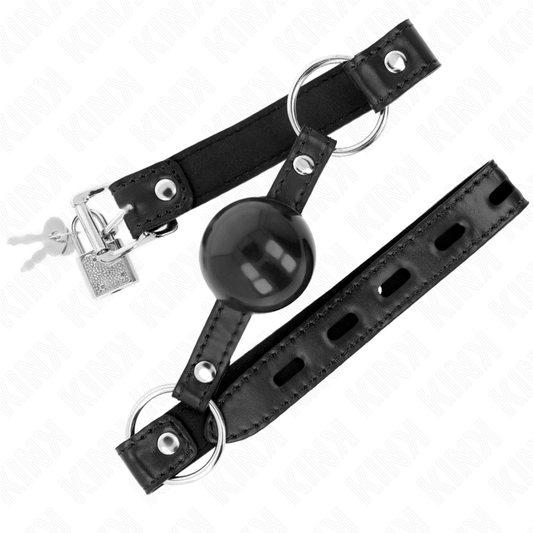 KINK - BLACK TPE BALL 4 CM GAG 60 x 2 CM - My naughty haven #