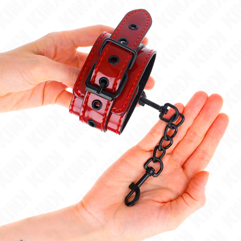 KINK - DARK RED WRIST CUFFS 23 X 5 CM - My naughty haven #