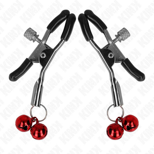 KINK - DOUBLE BELL NIPPLE CLAMP RED 6 CM - My naughty haven #