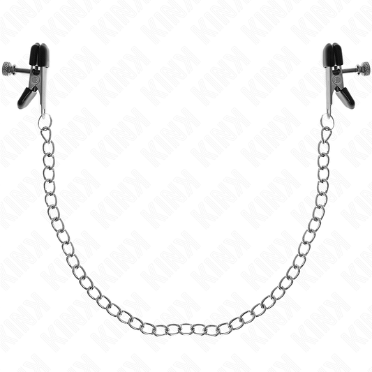 KINK - FLAT CHAIN NIPPLE CLAMPS SILVER 34 CM - My naughty haven #