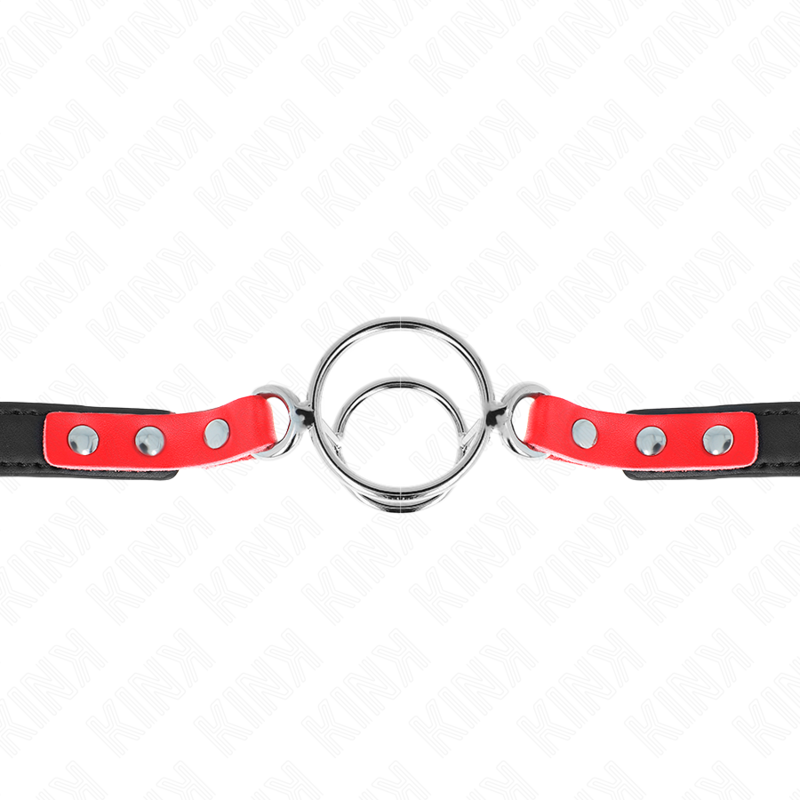 KINK - GAG WITH MULTIPLE O-RINGS 4 / 4.8 CM RED 38 X 56 CM - My naughty haven #