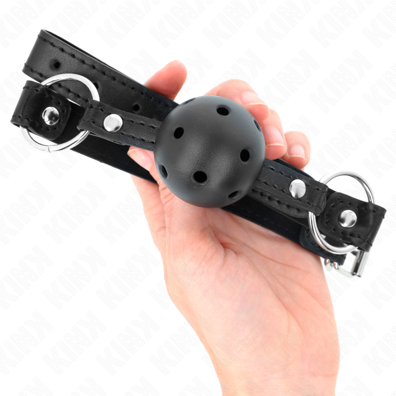 KINK - HOLLOW HARD BLACK BALL 4.5 CM GAG MODEL 1 63.5 X 2 CM - My naughty haven #