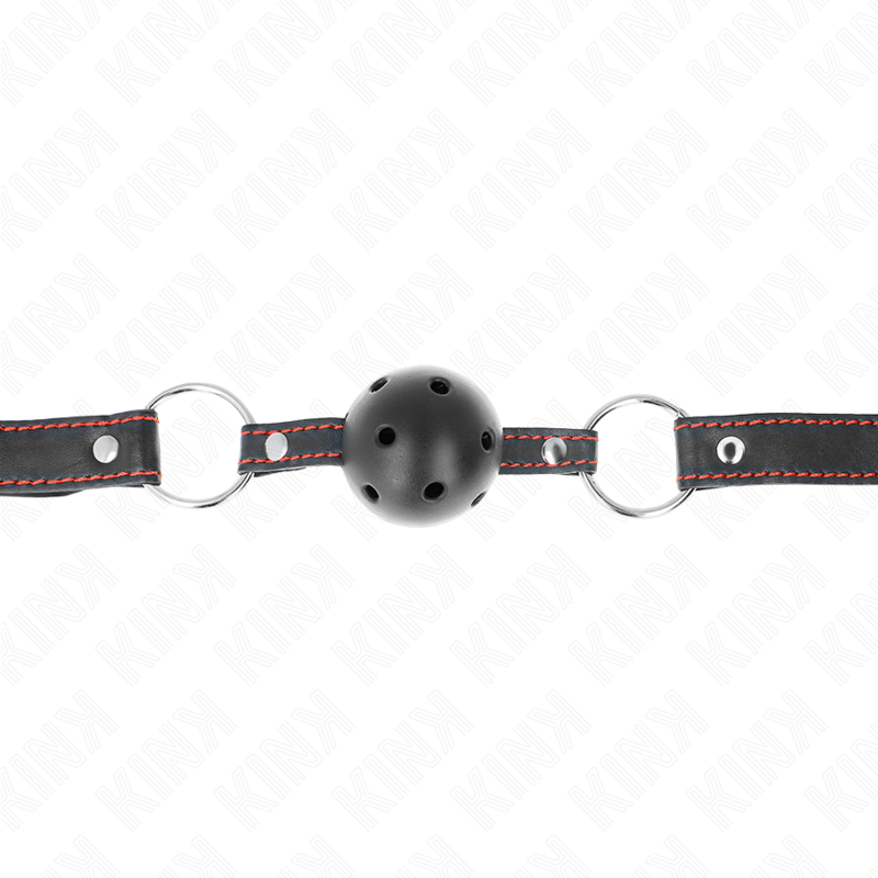 KINK - HOLLOW HARD BLACK BALL GAG MODEL 2 65 x 2.5 CM - My naughty haven #