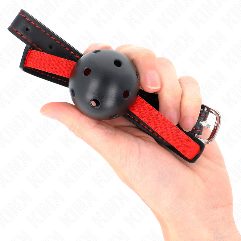 KINK - HOLLOW HARD MOUTH 4.5 CM GAG WITH ELASTIC BELT 56 x 1.5 CM - My naughty haven #