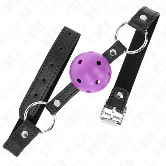 KINK - HOLLOW HARD PURPLE BALL 4.5 CM GAG 63.5 X 2 CM - My naughty haven #