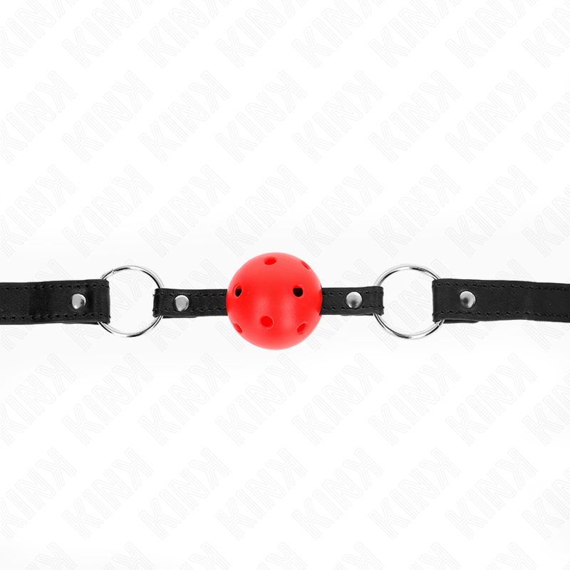 KINK - HOLLOW HARD RED BALL 4.5 CM GAG MODEL 1 63.5 X 2 CM - My naughty haven #