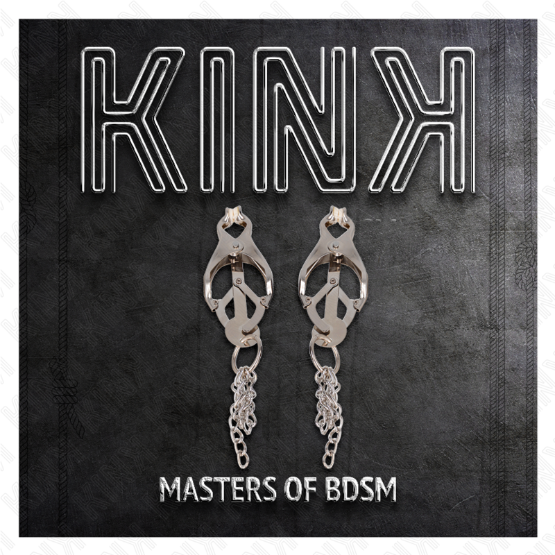 KINK - JAPANESE CLOVER NIPPLE CLAMPS WITH LITTLE CHAINS SILVER - My naughty haven #