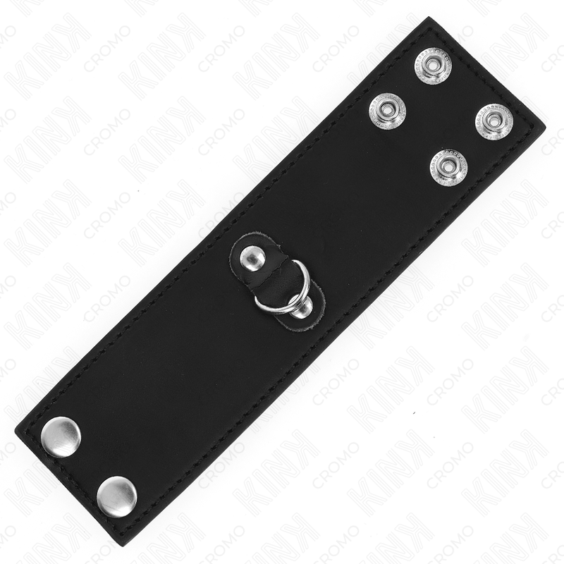 KINK - LEATHER PENIS RING WITH PRESSURE CLOSURE 18 X 5 CM - My naughty haven #