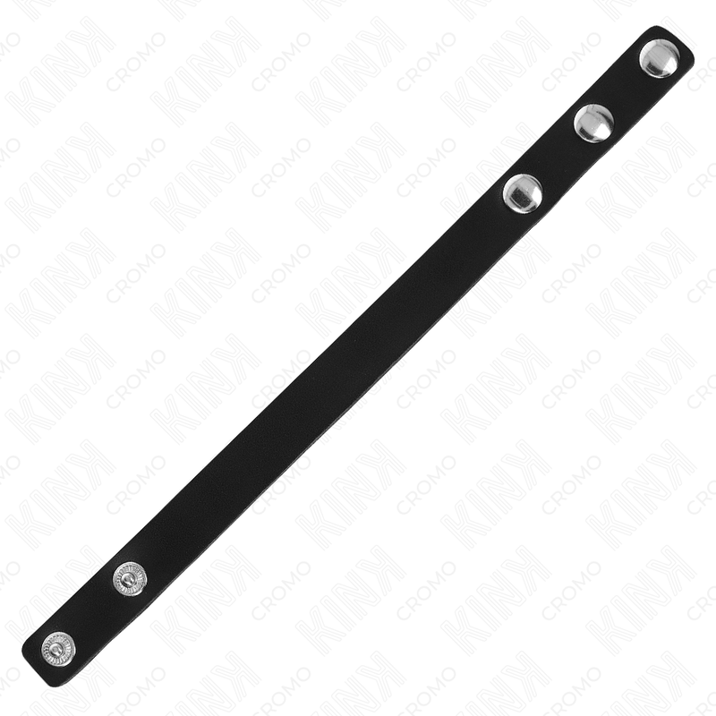 KINK - LEATHER PENIS RING WITH PRESSURE CLOSURE 21.5 X 1.5 CM - My naughty haven #