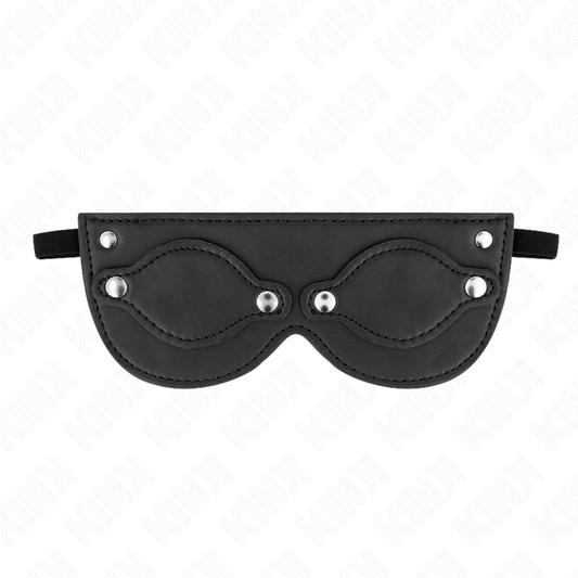 KINK - LEATHERETTE MASK WITH DETACHABLE EYE COVERS 22 x 9 CM - My naughty haven #