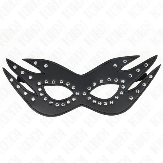 KINK - LEATHERETTE MASK WITH RIVETS MODEL 3 26 x 9.5 CM - My naughty haven #
