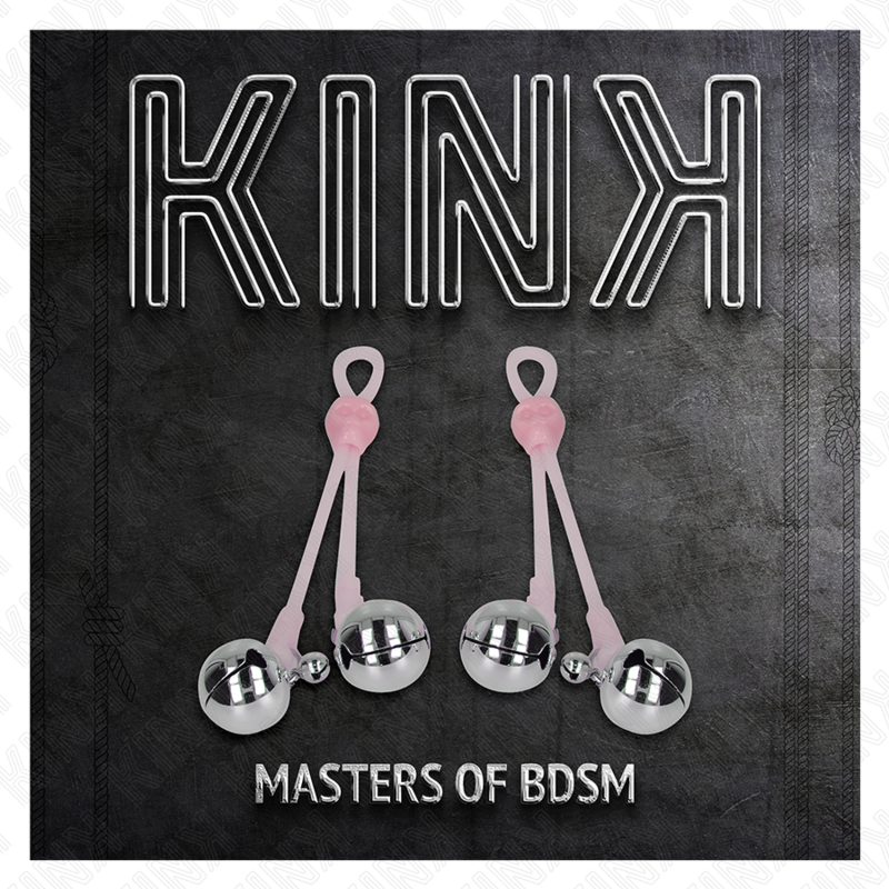 KINK - LUMINOUS SKULL NIPPLE CLAMPS WITH RING BELLS ADJUSTABLE PINK / SILVER - My naughty haven #