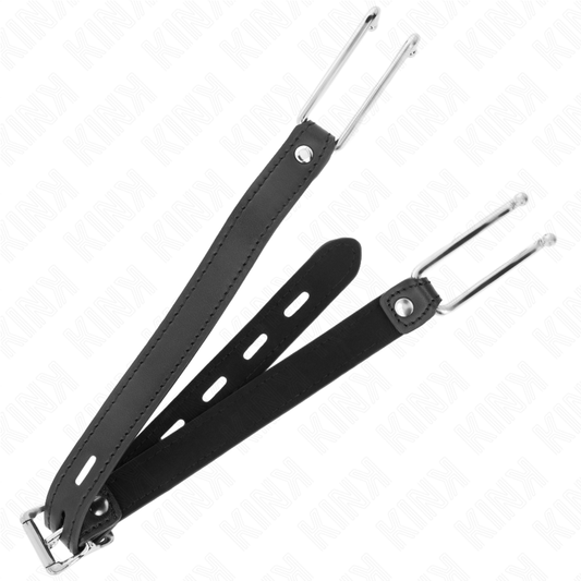 KINK - METAL HOOK GAG 11.5 CM WITH LEATHERETTE STRAP ADJUSTABLE 39-58 CM X 2 CM - My naughty haven #