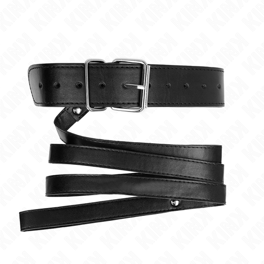 KINK - NECKLACE WITH BELT 116 CM BLACK STRAP ADJUSTABLE 32-50 CM X 8 CM - My naughty haven #