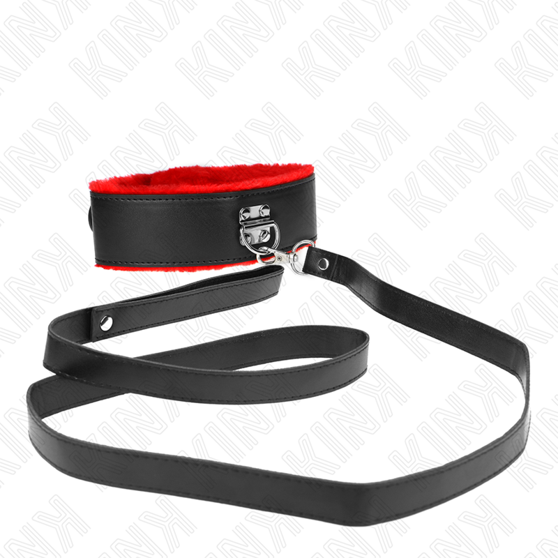 KINK - NECKLACE WITH BELT 116 CM WITH RED LEATHER STRAP ADJUSTABLE 40-48 CM X 6 CM - My naughty haven #
