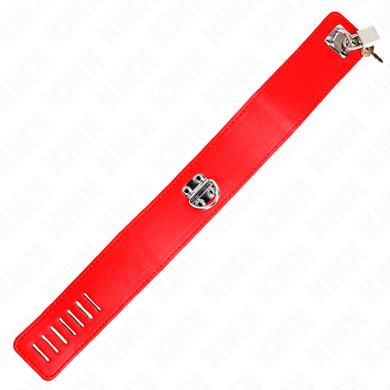 KINK - NECKLACE WITH BELT 65 CM WITH WIDE RED STRAP ADJUSTABLE 33.5-41 CM X 5 CM - My naughty haven #