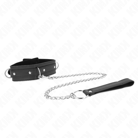 KINK - NECKLACE WITH LEASH 65 CM 3 RING MODEL 1 ADJUSTABLE 38-49 CM X 5 CM - My naughty haven #