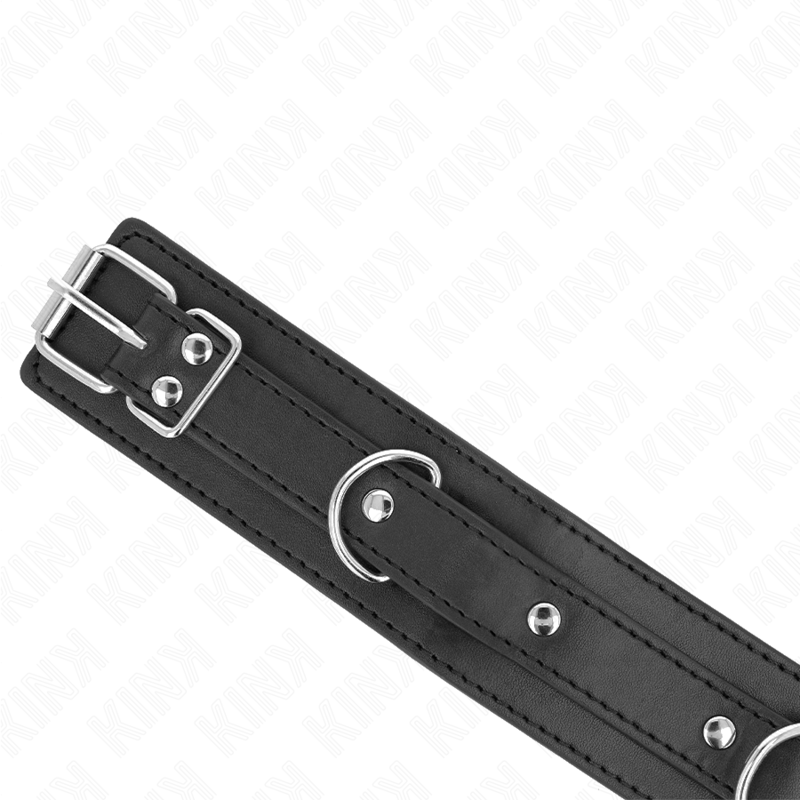 KINK - NECKLACE WITH LEASH 65 CM 3 RING MODEL 1 ADJUSTABLE 38-49 CM X 5 CM - My naughty haven #
