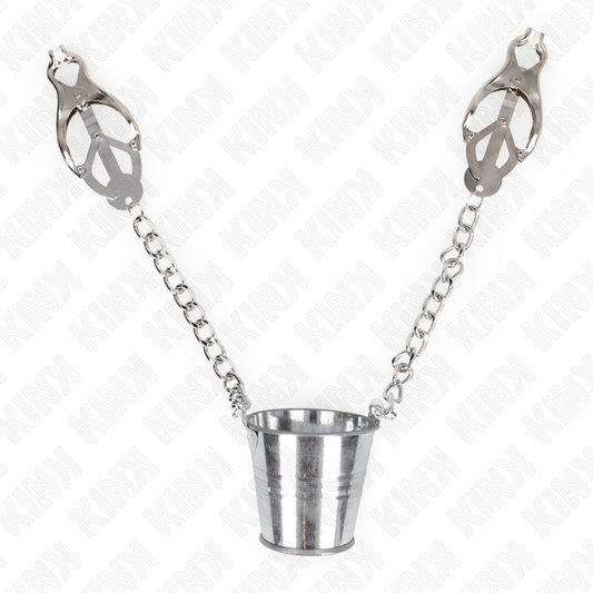 KINK - NIPPLE CLAMPS WITH A BUCKET SILVER - My naughty haven #