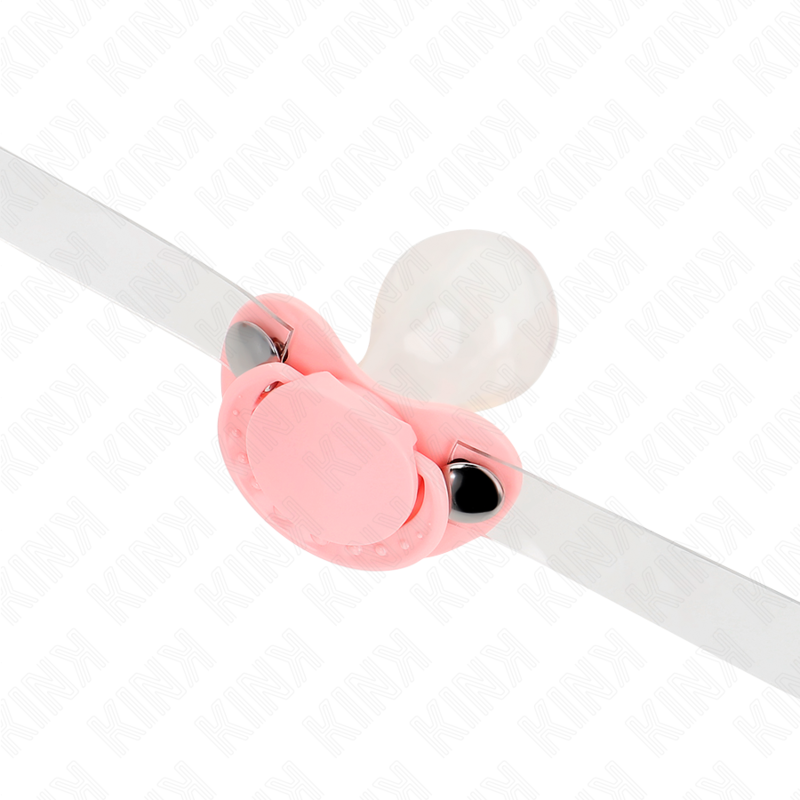 KINK - PINK PACIFIER SHAPED GAG 5.5 x 4 CM ADJUSTABLE 43-60 CM - My naughty haven #