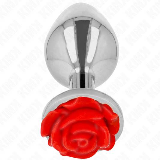 KINK - PLUG ANAL ROSE RED SIZE L - My naughty haven #