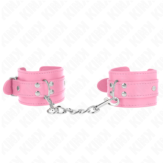 KINK - SIMPLE WRIST RESTRAINTS PINK ADJUSTABLE 20-23 CM X 5.5 CM - My naughty haven #