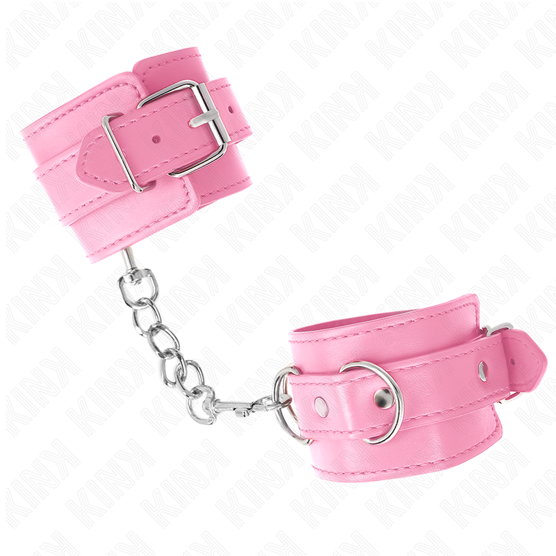 KINK - SIMPLE WRIST RESTRAINTS PINK ADJUSTABLE 20-23 CM X 5.5 CM - My naughty haven #
