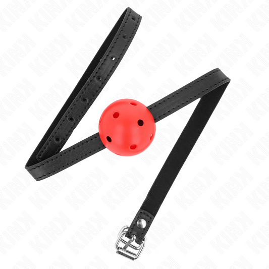 KINK - SIMPLICITY RED BREATHABLE 4.5 CM BALL GAG 62 x 1.5 CM - My naughty haven #