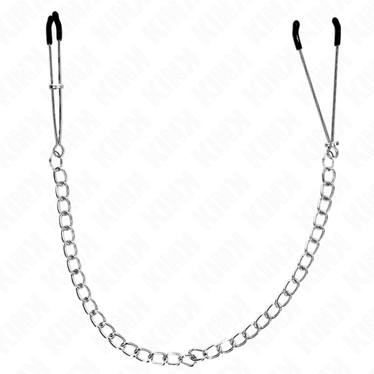 KINK - THIN NIPPLE CLAMPS WITH THICK CHAIN 30 CM - My naughty haven #