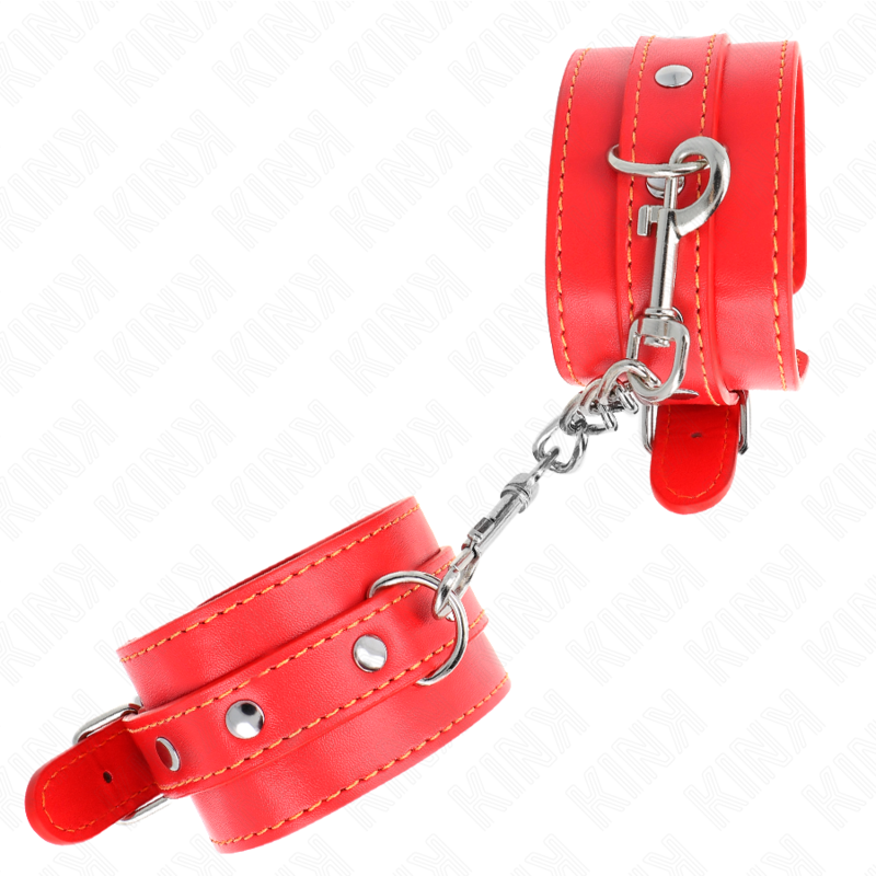 KINK - THIN WRIST RESTRAINTS RED ADJUSTABLE 21-33 CM - My naughty haven #