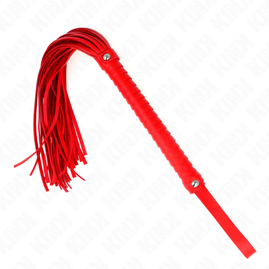 KINK - WHIP WITH RED TEXTURED HANDLE 48.5 CM - My naughty haven #