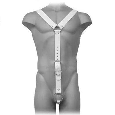 LEATHER BODY - HARNESS MEN WHITE - My naughty haven #