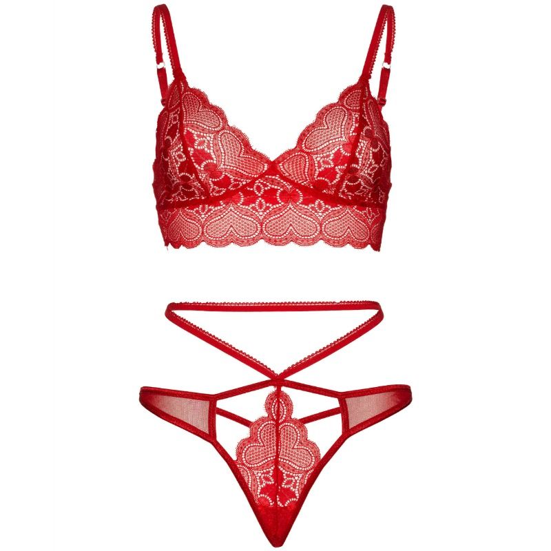 LEG AVENUE - 2 PIECES SET LACE BRALETTE AND THONG M/L - My naughty haven #