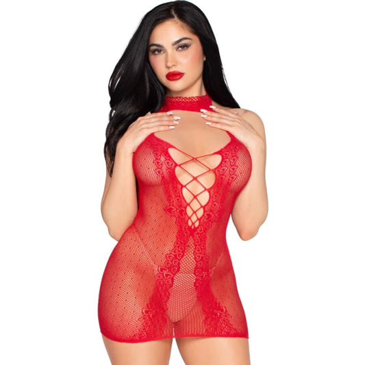 LEG AVENUE - 81675 HALTER MINI DRESS BLACK - ONE SIZE - My naughty haven #