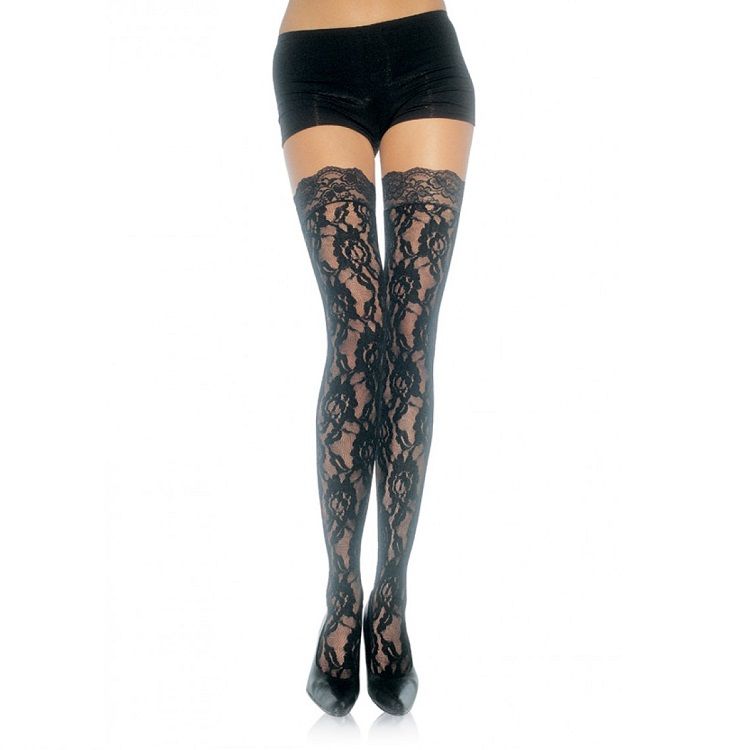 LEG AVENUE - FLORAL LACE STOCKINGS - My naughty haven #