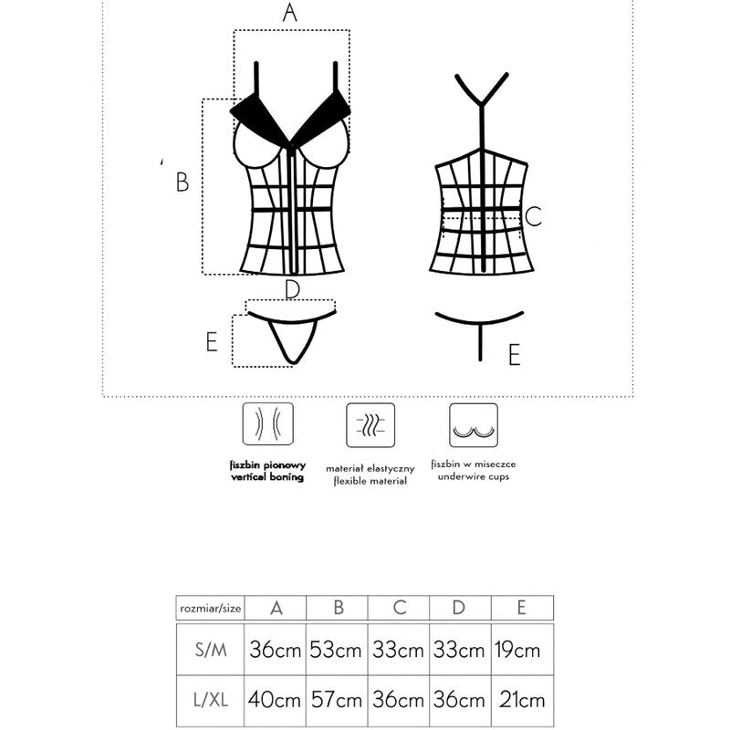 LIVCO CORSETTI FASHION - LAURA LC 20215 CORSET + THONG S/M - My naughty haven #