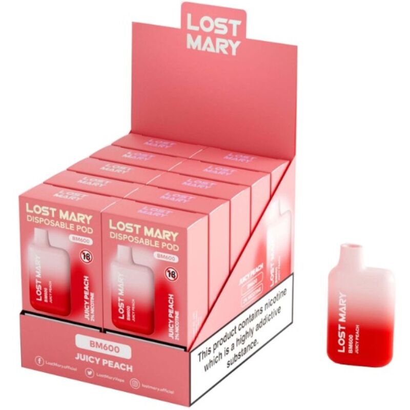 LOST MARY - BM600 NICOTINE VAPER 2% DISPOSABLE JUICY PEACH - My naughty haven #