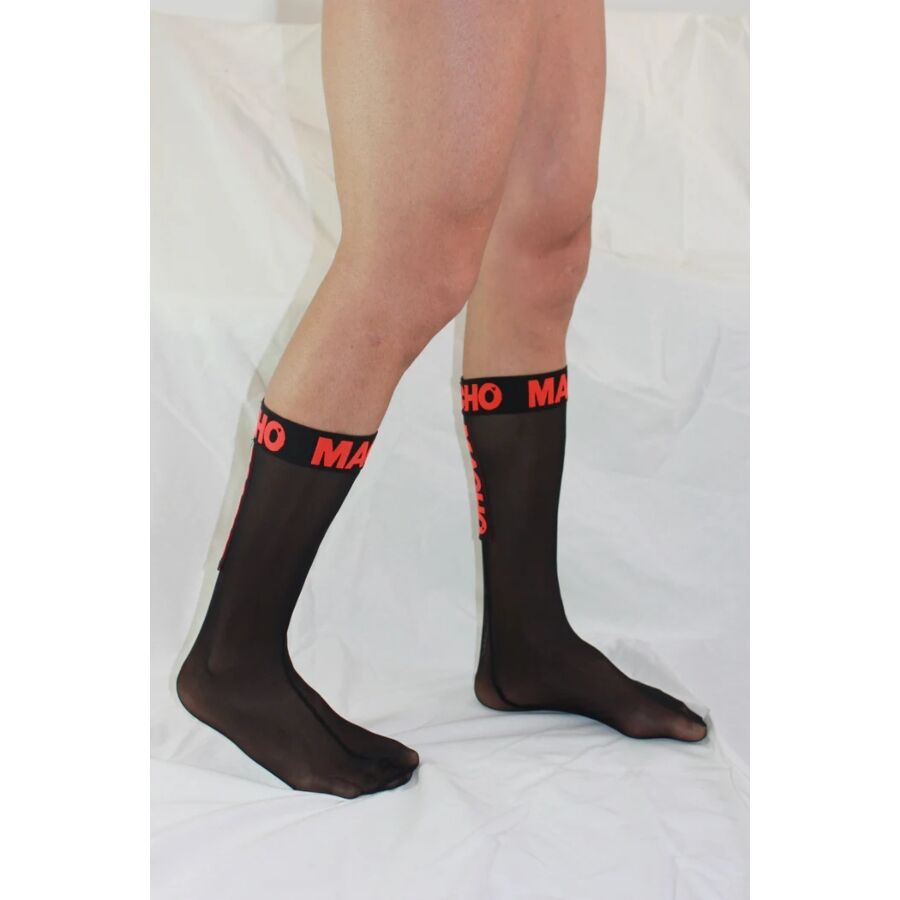 MACHO - THIN SOCKS ONE SIZE BLACK/RED - My naughty haven #
