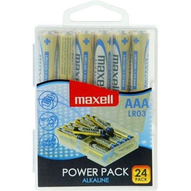 MAXELL - ALKALINE BATTERY AAA LR03 PACK * 24 BATTERIES - My naughty haven #