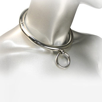 METAL HARD - BDSM NECKLACE WITH RING 18CM - My naughty haven #