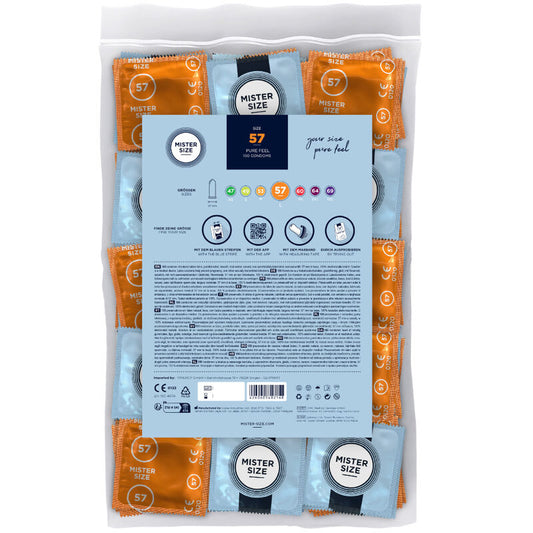 MISTER SIZE - CONDOM SIZE L 57 MM (100 UNITS) - My naughty haven #