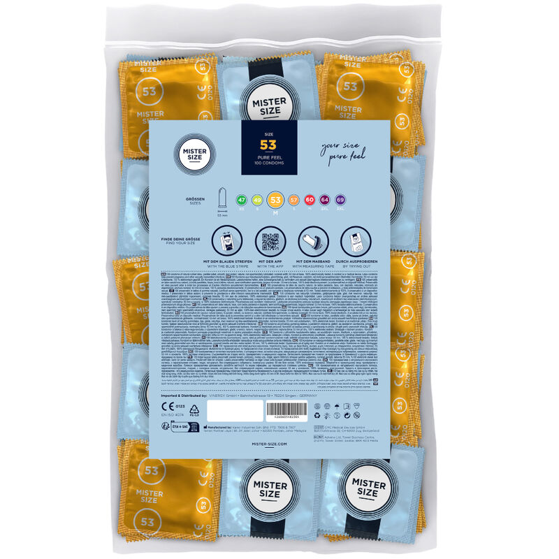 MISTER SIZE - РАЗМЕР НА ПРЕЗЕРВАТИВИ M 53 MM (100 БРОЙКИ)