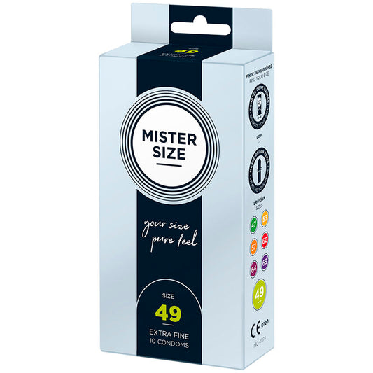 MISTER SIZE - CONDOM SIZE S 49 MM (10 UNITS) - My naughty haven #