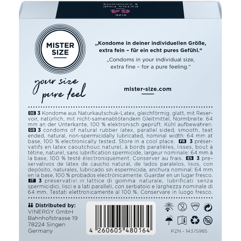 MISTER SIZE - CONDOMS SIZE XXL 64 MM (3 UNITS) - My naughty haven #
