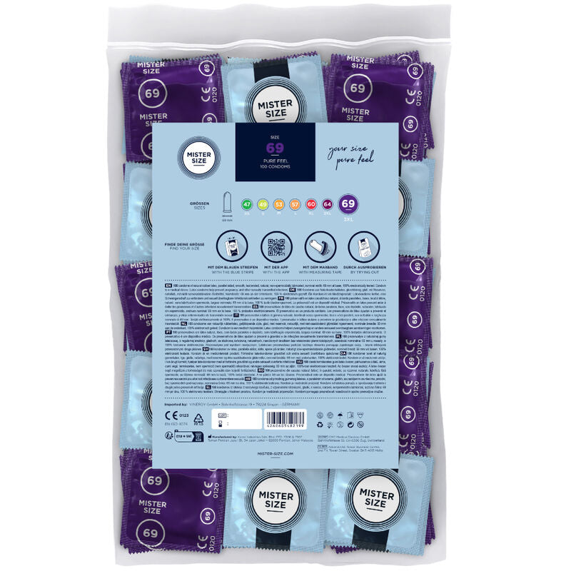 MISTER SIZE - CONDOMS SIZE XXXL 69 MM (100 UNITS) - My naughty haven #