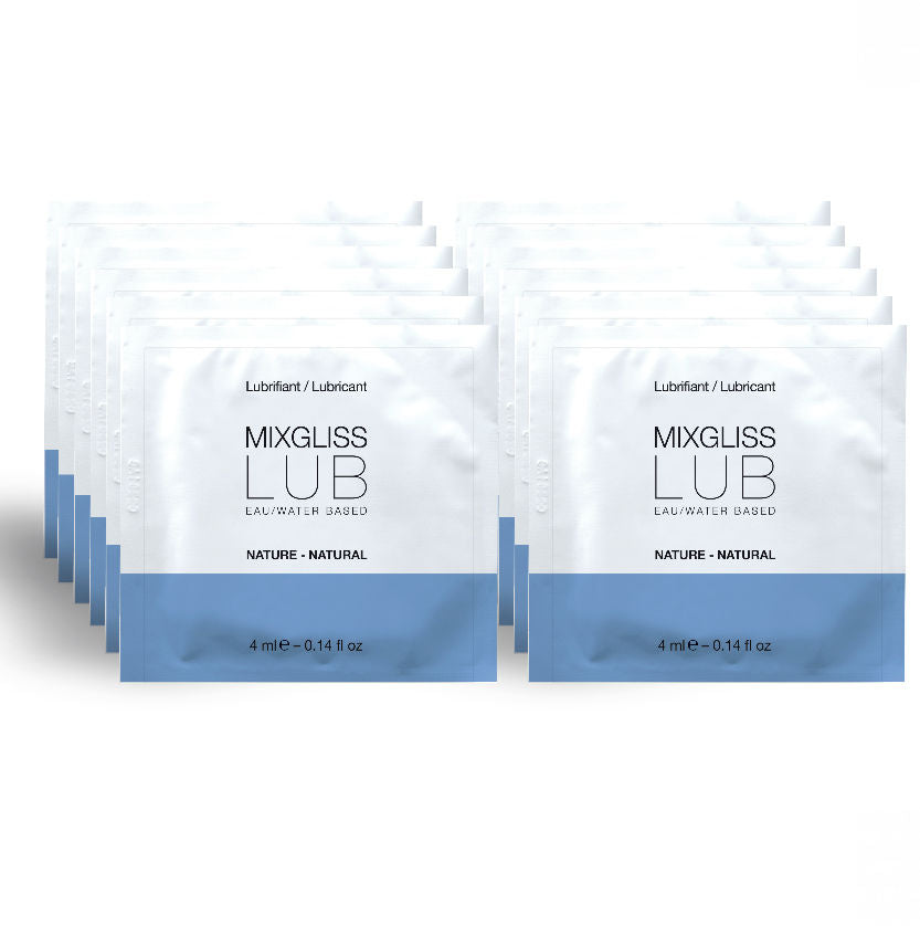 MIXGLISS - NATURAL WATER-BASED LUBRICANT 12 SINGLE DOSE 4 ML - My naughty haven #