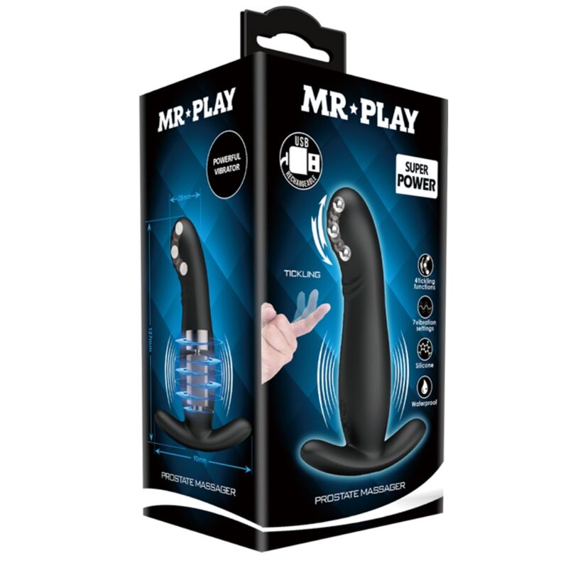 MR PLAY - RECHARGEABLE BLACK PROSTATE MASSAGER - My naughty haven #